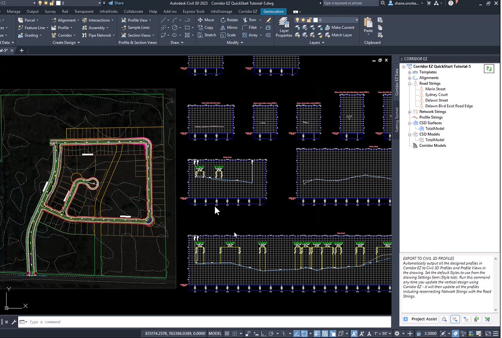 Corridor EZ for Civil 3D Profile Creation Corridor EZ will automatically generate your Civil 3D profiles with your styles
