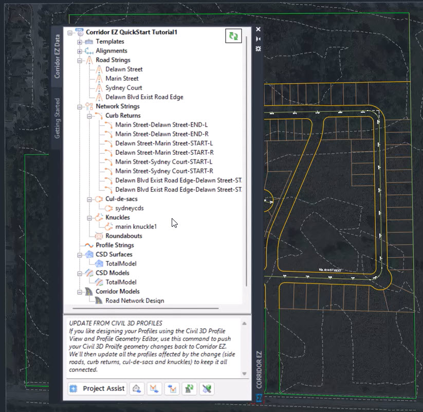 Corridor EZ for Civil 3D Toolspace